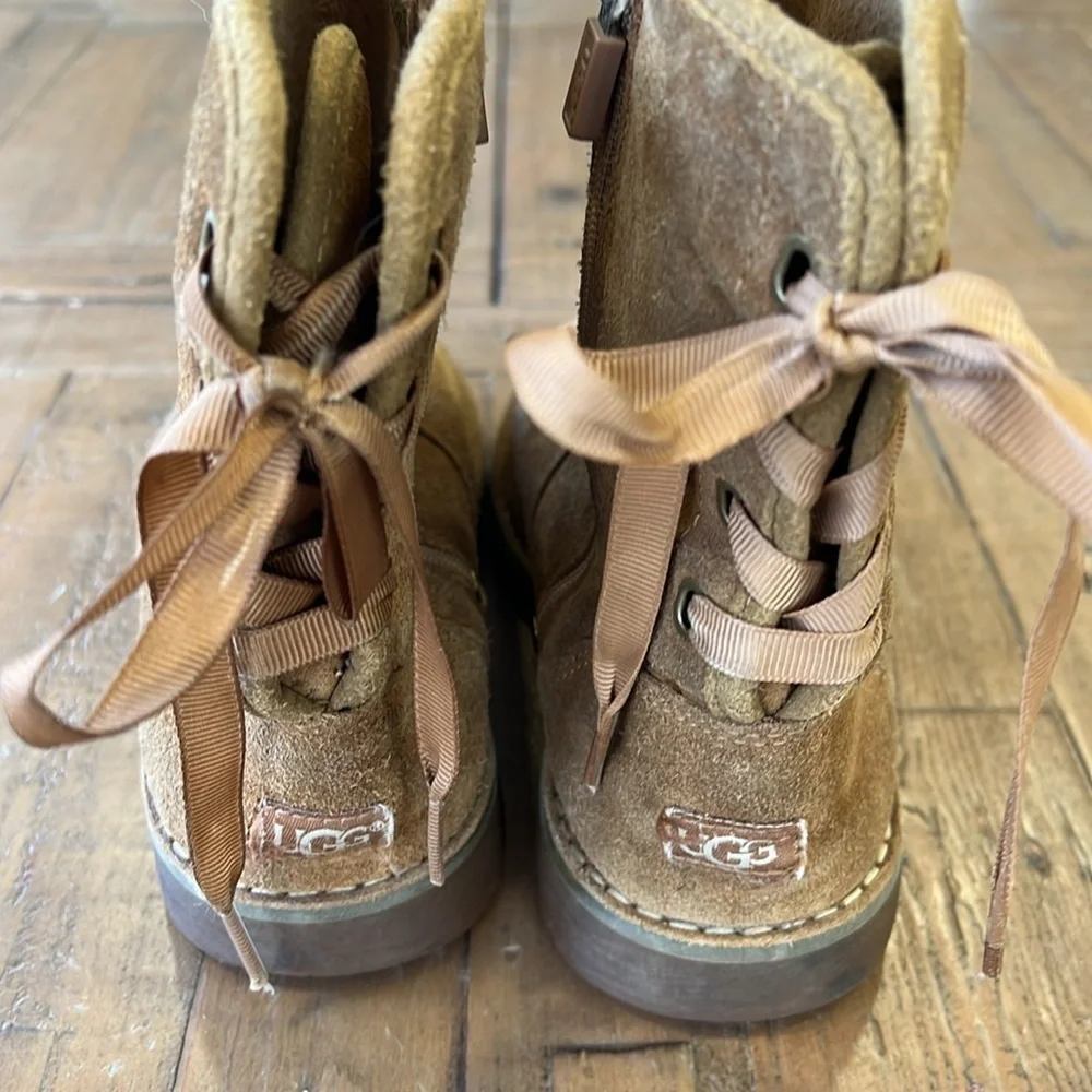 Ugg Corine chestnut suede tie back winter boots